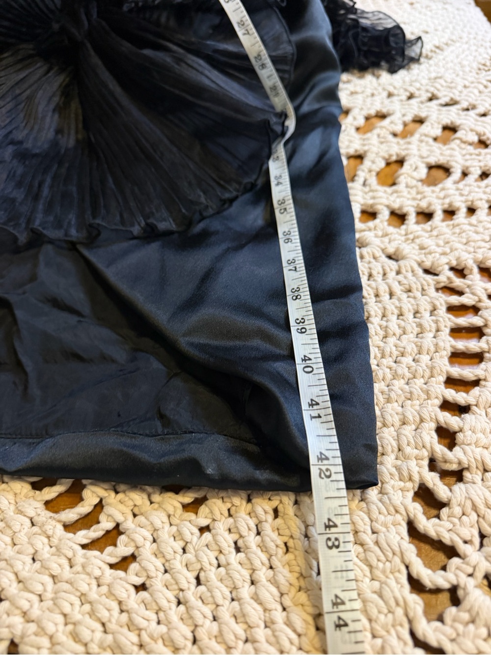 Rare Vtg 80s Caché Conelli New York dress 8 Black Ruffle Rhinestone - Picture 14 of 16